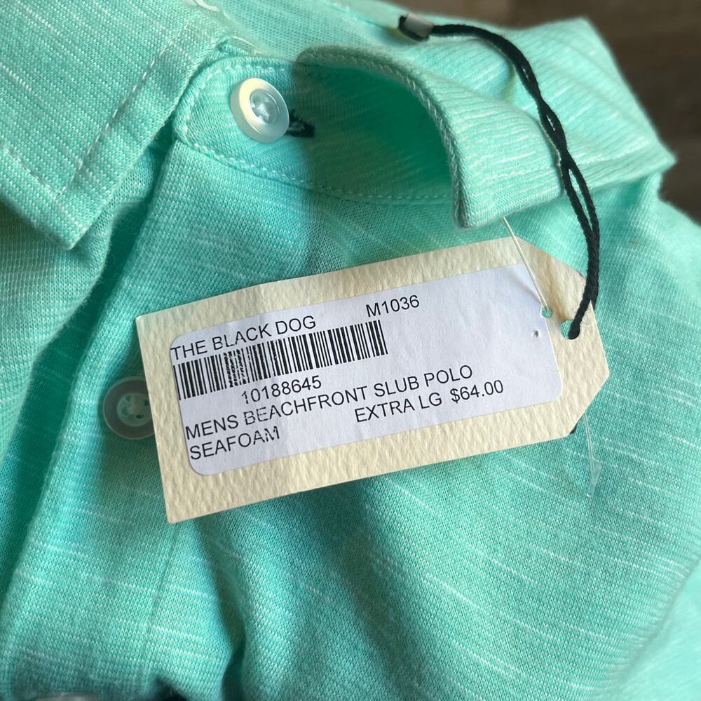 NWT The Black Dog Beachfront Collection Slub Polo XL Seafoam Preppy Coastal $64 - Picture 5 of 6